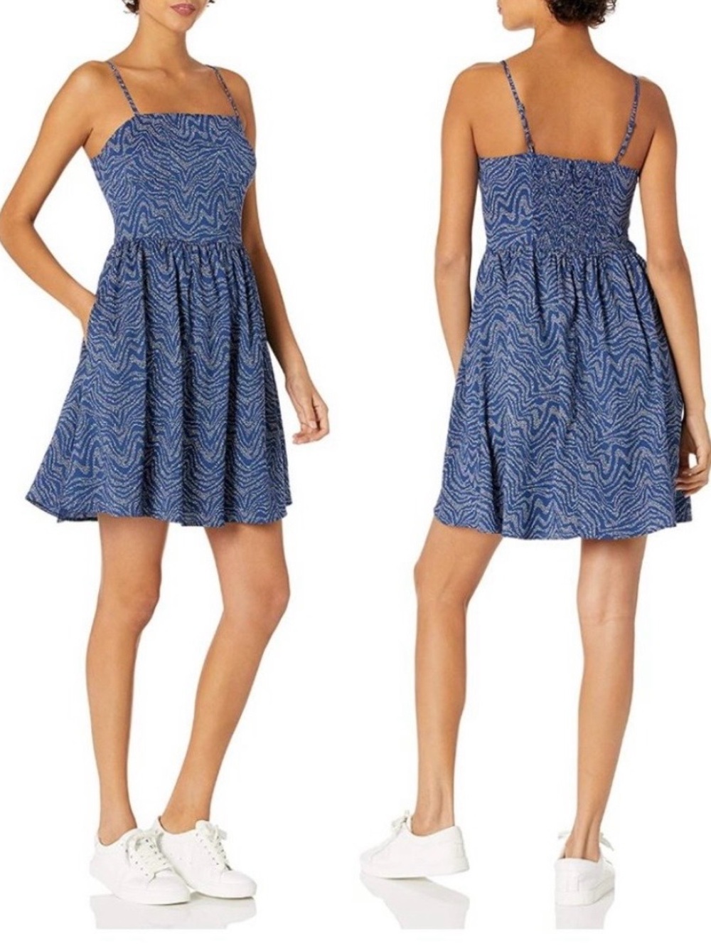 Goodthreads/ Blue Printed Sundress with Spaghetti Straps…350D